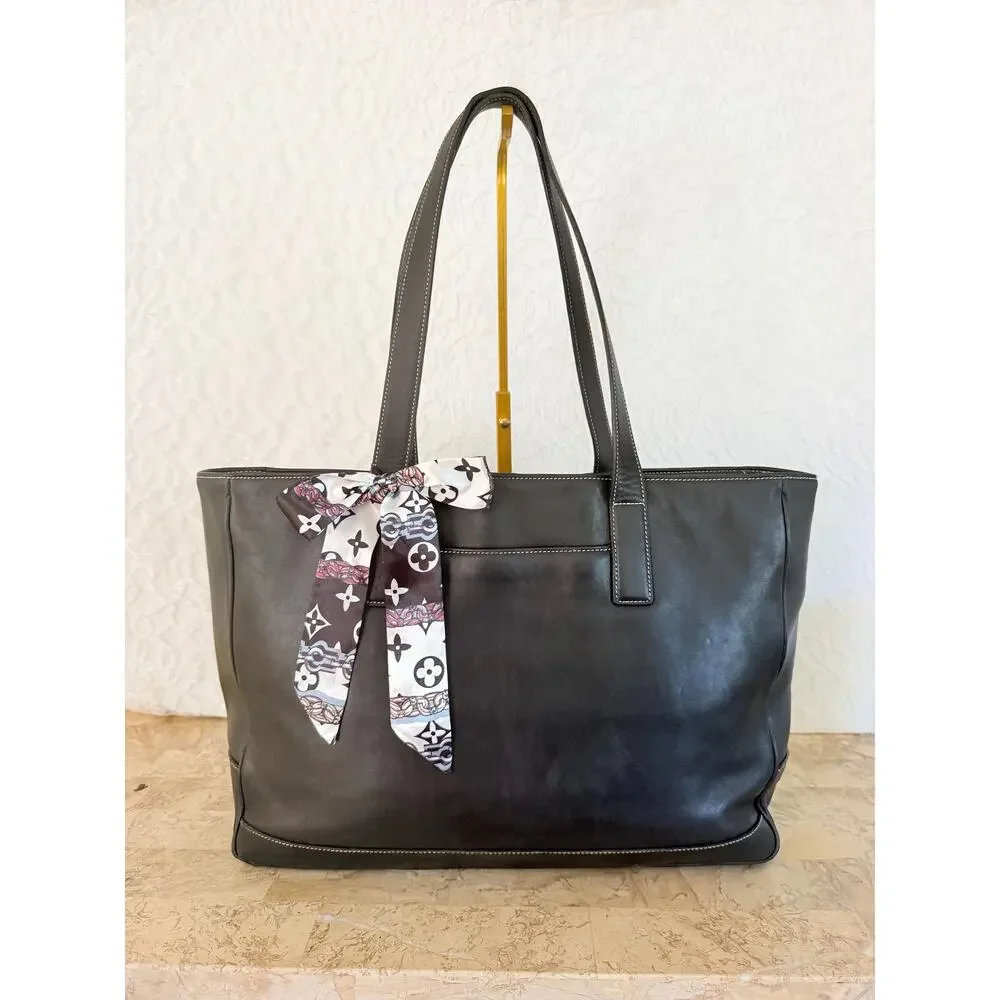 Vtg coach XL Hamptons black tote shoulder bag 7790